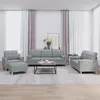 Image de Ensemble De Canapés 4 Pcs Coussins Gris Clair Tissu Vidaxl