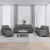 Image de Ensemble De Canapés 4 Pcs Coussins Gris Foncé Tissu Vidaxl