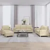 Image de Ensemble De Canapés 4 Pcs Avec Coussins Crème Tissu Vidaxl