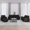 Image de Ensemble De Canapés 4 Pcs Avec Coussins Noir Tissu Vidaxl