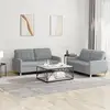 Image de Ensemble De Canapés 2 Pcs Avec Coussins Gris Clair Tissu Vidaxl
