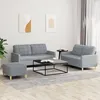 Image de Ensemble De Canapés 3 Pcs Avec Coussins Gris Clair Tissu Vidaxl