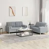 Image de Ensemble De Canapés 2 Pcs Coussins Gris Clair Tissu Vidaxl