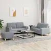 Image de Ensemble De Canapés 3 Pcs Coussins Gris Clair Tissu Vidaxl