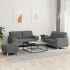 Image de Ensemble De Canapés 3 Pcs Coussins Gris Foncé Tissu Vidaxl