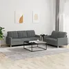 Image de Ensemble De Canapés 2 Pcs Avec Coussins Gris Foncé Tissu Vidaxl