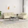 Image de Ensemble De Canapés 2 Pcs Avec Coussins Crème Tissu Vidaxl