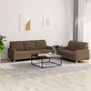 Image de Ensemble De Canapés 2 Pcs Avec Coussins Marron Tissu Vidaxl