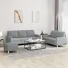 Image de Ensemble De Canapés 3 Pcs Avec Coussins Gris Clair Tissu Vidaxl