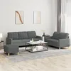 Image de Ensemble De Canapés 3 Pcs Avec Coussins Gris Foncé Tissu Vidaxl