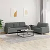 Image de Ensemble De Canapés 2 Pcs Coussins Gris Foncé Tissu Vidaxl