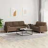 Image de Ensemble De Canapés 2 Pcs Avec Coussins Marron Tissu Vidaxl