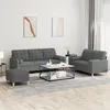 Image de Ensemble De Canapés 3 Pcs Coussins Gris Foncé Tissu Vidaxl