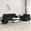 Image de Ensemble De Canapés 3 Pcs Avec Coussins Noir Tissu Vidaxl