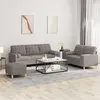 Image de Ensemble De Canapés 3 Pcs Avec Coussins Taupe Tissu Vidaxl