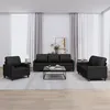 Image de Ensemble De Canapés 3 Pcs Avec Coussins Noir Similicuir Vidaxl