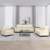 Image de Ensemble De Canapés 3 Pcs Avec Coussins Crème Similicuir Vidaxl