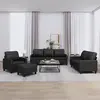Image de Ensemble De Canapés 4 Pcs Avec Coussins Noir Similicuir Vidaxl