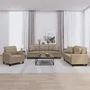 Image de Ensemble De Canapés 3 Pcs Avec Coussins Cappuccino Similicuir Vidaxl
