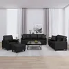 Image de Ensemble De Canapés 4 Pcs Avec Coussins Noir Similicuir Vidaxl