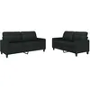 Image de Ensemble De Canapés 2 Pcs Avec Coussins Noir Similicuir Vidaxl