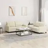 Image de Ensemble De Canapés 2 Pcs Avec Coussins Crème Similicuir Vidaxl