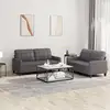 Image de Ensemble De Canapés 2 Pcs Avec Coussins Gris Similicuir Vidaxl