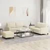 Image de Ensemble De Canapés 3 Pcs Avec Coussins Crème Similicuir Vidaxl