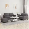 Image de Ensemble De Canapés 3 Pcs Avec Coussins Gris Similicuir Vidaxl
