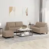 Image de Ensemble De Canapés 3 Pcs Avec Coussins Cappuccino Similicuir Vidaxl