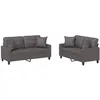 Image de Ensemble De Canapés 2 Pcs Avec Coussins Gris Similicuir Vidaxl