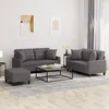 Image de Ensemble De Canapés 3 Pcs Avec Coussins Gris Similicuir Vidaxl