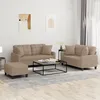 Image de Ensemble De Canapés 3 Pcs Avec Coussins Cappuccino Similicuir Vidaxl