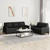 Image de Ensemble De Canapés 2 Pcs Avec Coussins Noir Similicuir Vidaxl