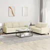 Image de Ensemble De Canapés 2 Pcs Avec Coussins Crème Similicuir Vidaxl