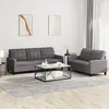Image de Ensemble De Canapés 2 Pcs Avec Coussins Gris Similicuir Vidaxl