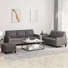 Image de Ensemble De Canapés 3 Pcs Avec Coussins Gris Similicuir Vidaxl