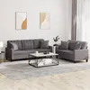 Image de Ensemble De Canapés 2 Pcs Avec Coussins Gris Similicuir Vidaxl