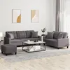 Image de Ensemble De Canapés 3 Pcs Avec Coussins Gris Similicuir Vidaxl