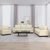 Image de Ensemble De Canapés 3 Pcs Avec Coussins Crème Similicuir Vidaxl