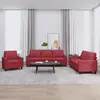 Image de Ensemble De Canapés 3 Pcs Et Coussins Rouge Bordeaux Similicuir Vidaxl