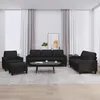 Image de Ensemble De Canapés 4 Pcs Avec Coussins Noir Similicuir Vidaxl