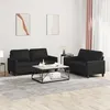 Image de Ensemble De Canapés 2 Pcs Avec Coussins Noir Similicuir Vidaxl