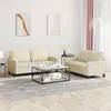 Image de Ensemble De Canapés 2 Pcs Avec Coussins Crème Similicuir Vidaxl