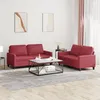 Image de Ensemble De Canapés 2 Pcs Et Coussins Rouge Bordeaux Similicuir Vidaxl