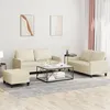 Image de Ensemble De Canapés 3 Pcs Avec Coussins Crème Similicuir Vidaxl