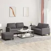 Image de Ensemble De Canapés 3 Pcs Avec Coussins Gris Similicuir Vidaxl