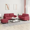 Image de Ensemble De Canapés 3 Pcs Et Coussins Rouge Bordeaux Similicuir Vidaxl