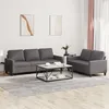 Image de Ensemble De Canapés 2 Pcs Avec Coussins Gris Similicuir Vidaxl