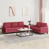 Image de Ensemble De Canapés 2 Pcs Et Coussins Rouge Bordeaux Similicuir Vidaxl